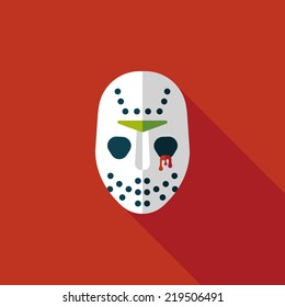 Halloween mask flat icon with long shadow,eps10