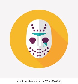 Halloween mask flat icon with long shadow,eps10