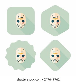 Halloween mask flat icon with long shadow,eps10