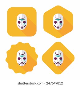 Halloween mask flat icon with long shadow,eps10