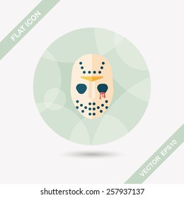 Halloween mask flat icon with long shadow,eps10
