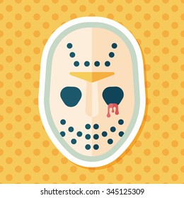 Halloween mask flat icon with long shadow,eps10