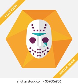 Halloween mask flat icon with long shadow,eps10