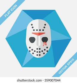 Halloween mask flat icon with long shadow,eps10