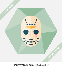 Halloween mask flat icon with long shadow,eps10