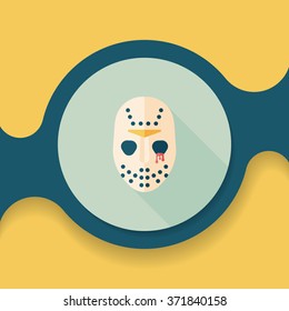 Halloween mask flat icon with long shadow,eps10