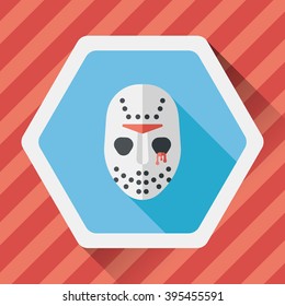 Halloween mask flat icon with long shadow,eps10