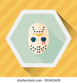 Halloween mask flat icon with long shadow,eps10