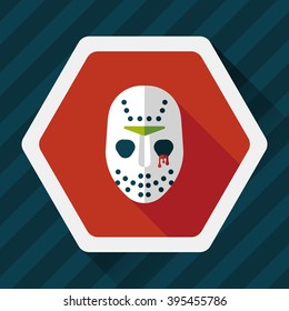 Halloween mask flat icon with long shadow,eps10