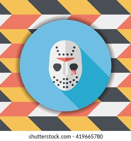 Halloween mask flat icon with long shadow,eps10