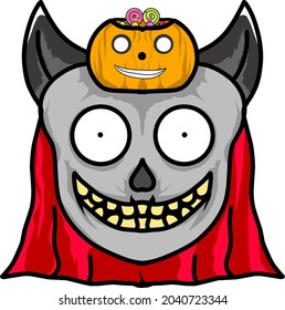 Halloween mask funny, skull and vampire robe, Perfect for purposes, clothing, party