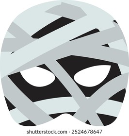 Halloween Mask Illustration with Cartoon Design. Isolated on White Background.