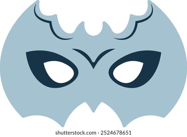 Halloween Mask Illustration with Cartoon Design. Isolated on White Background.