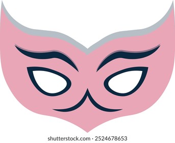 Halloween Mask Illustration with Cartoon Design. Isolated on White Background.