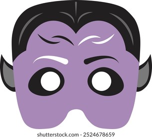 Halloween Mask Illustration with Cartoon Design. Isolated on White Background.
