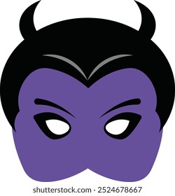 Halloween Mask Illustration with Cartoon Design. Isolated on White Background.