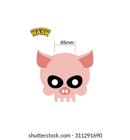 Halloween Mask skull of a pig. Dear head of skeleton of an animal. Vector illustration.