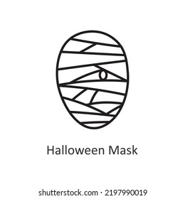 Halloween Mask vector outline Icon Design illustration. Halloween Symbol on White background EPS 10 File