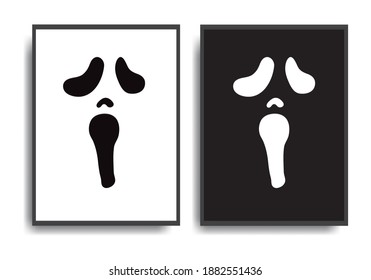 Halloween masks to be made at home or used as posters, vector illustration