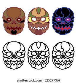 Halloween masks. Monster Masks Set.