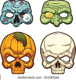 Halloween masks  Vector clip art illustration and simple gradients  Each separate layer 