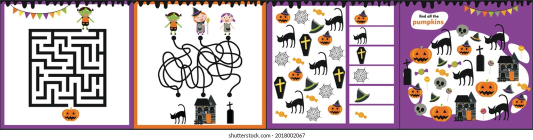 Halloween maze game for kids.