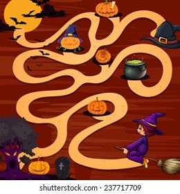 A halloween maze game with pumpkins
