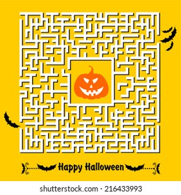 Halloween Maze . Happy Halloween. Vector Illustration