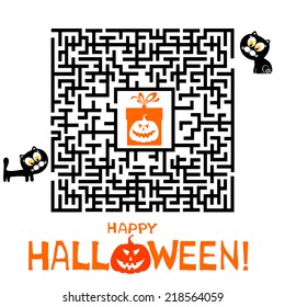 Halloween Maze . Happy Halloween. Vector Illustration 