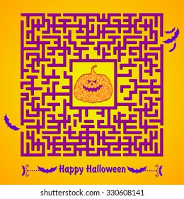 Halloween Maze . Happy Halloween. Vector Illustration