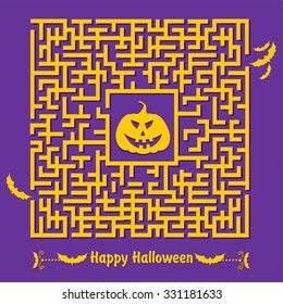 Halloween Maze Happy Halloween Vector Illustration Stock Vector ...