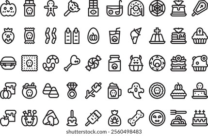 Halloween meals_ icons High-Quality Vector Icons Collection with Editable Stroke. Ideal for Professional and Creative Projects.