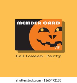 Halloween membership cards with pumpkins on orange background.