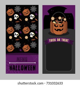 Halloween menu card template