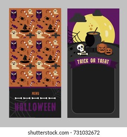 Halloween menu card template