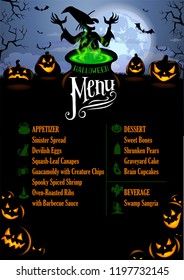Halloween Menu Template in vector format