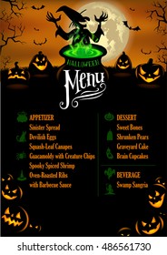 Halloween Menu Template in vector format