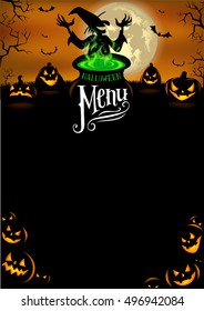 Halloween Menu Template in vector format