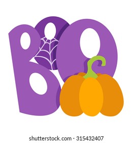 Halloween Message Boo, vector illustration , flat style