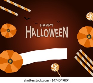 Halloween message - Flat lay and digital craft style vector backgrounds