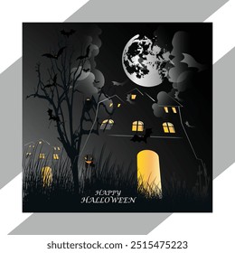 halloween  mockup pumpkins on dark background