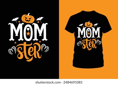 Halloween mom ster t shirt design illustration.