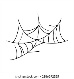 Halloween monochrome cobweb and spiders isolated on white background