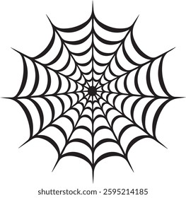 Halloween monochrome spider web and spiders isolated on white background.
