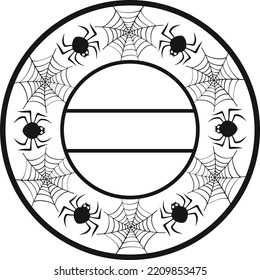 halloween monogram frame vector art