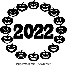 halloween monogram pumkin vector art