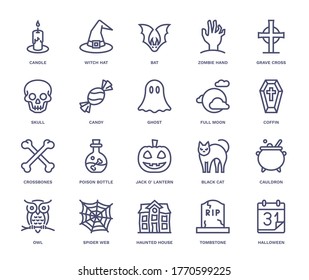 Halloween, Monoline concept
The icons were created on a 48x48 pixel aligned, perfect grid providing a clean and crisp appearance. Adjustable stroke weight. 
