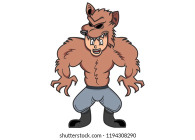 halloween monster cartoon illustration, vector illustration