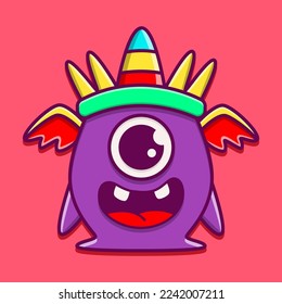 Halloween monster character cartoon illustration design