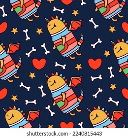 Halloween monster character cartoon pattern design